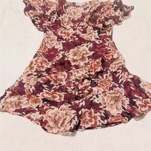 Floral Ruffle Sleeve Dress
